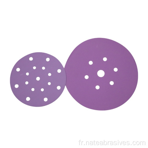 Disque de papier de verre en bois de crochet et de boucle violet et boucle